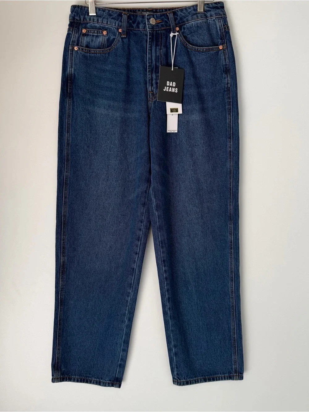 Monkey Ride Jeans Women's High Rise Dad Jeans Dark Wash Straight Leg Denim